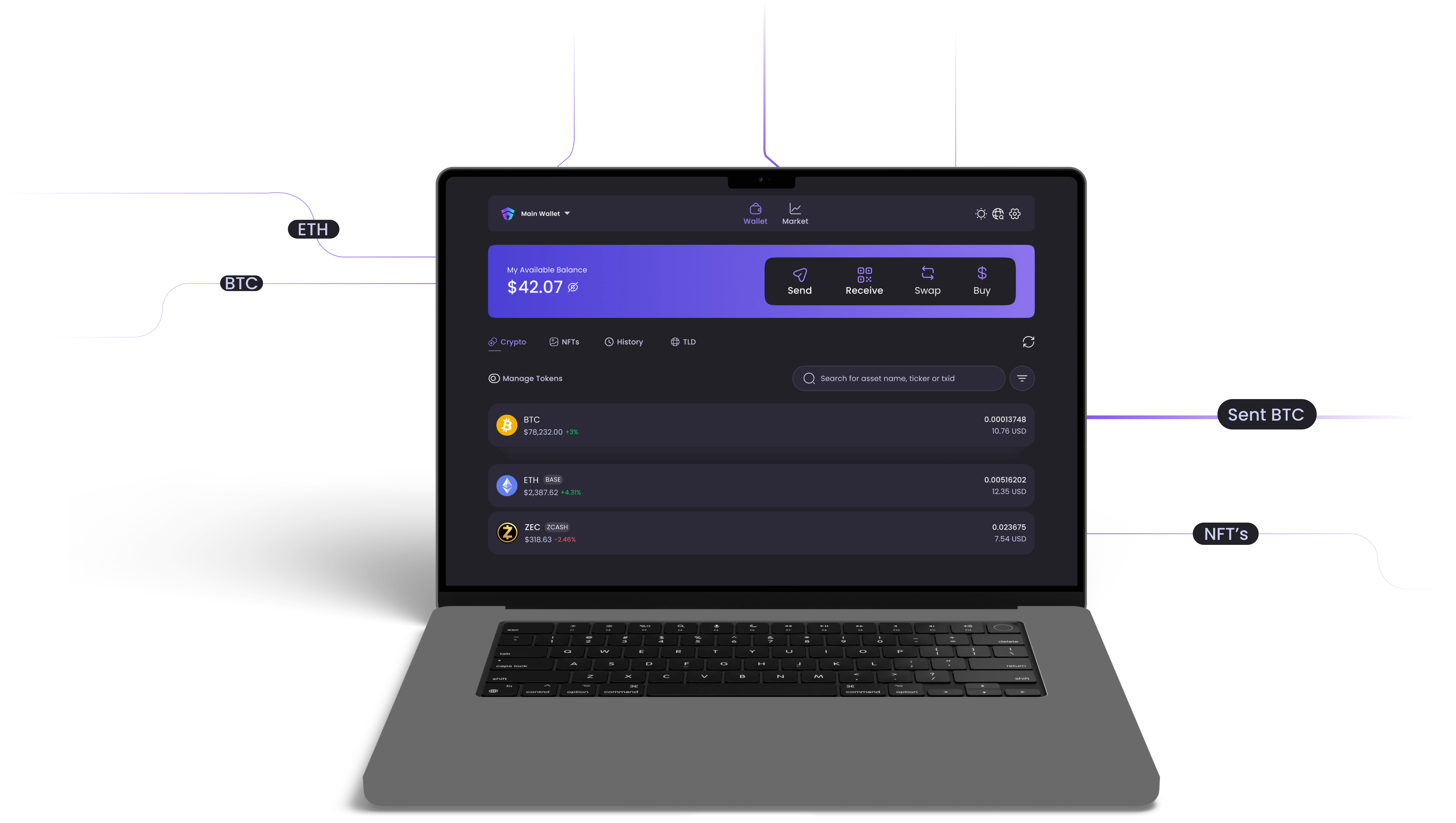 Hero Wallet on desktop