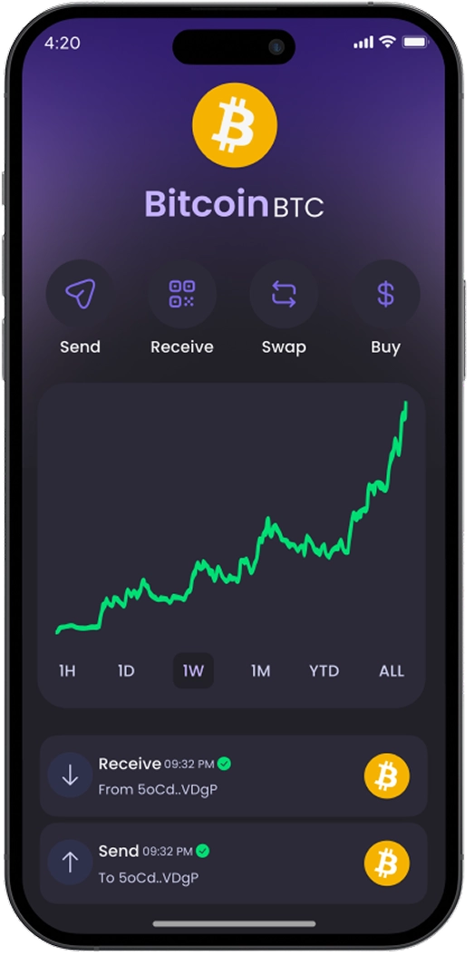Bitcoin wallet in Hero Wallet