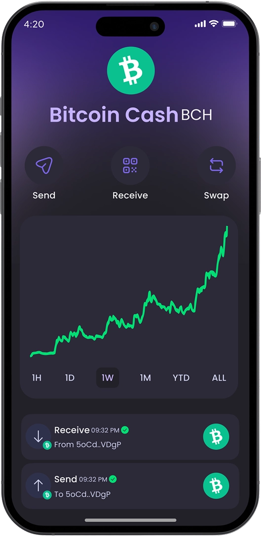 BitcoinCash wallet in Hero Wallet