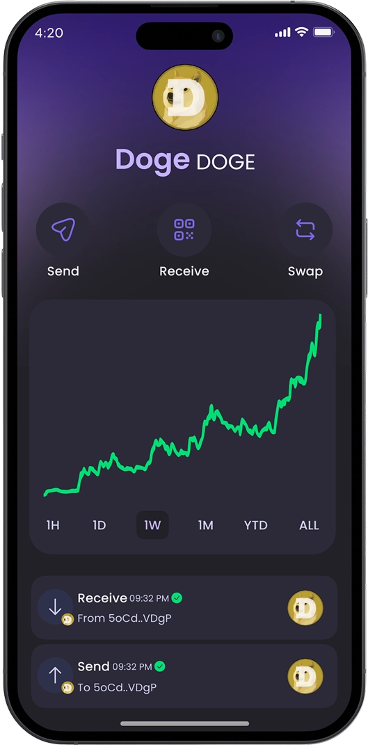 Dogecoin wallet in Hero Wallet