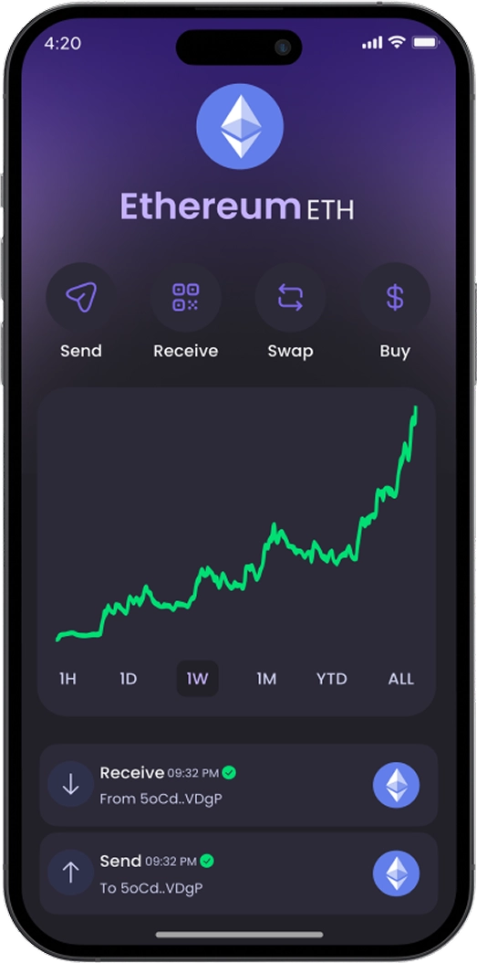 Ethereum wallet in Hero Wallet